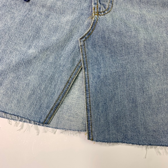 Zara Reconstructed Pant Denim Skirt Sz S Plus C-32 - Picture 4 of 8